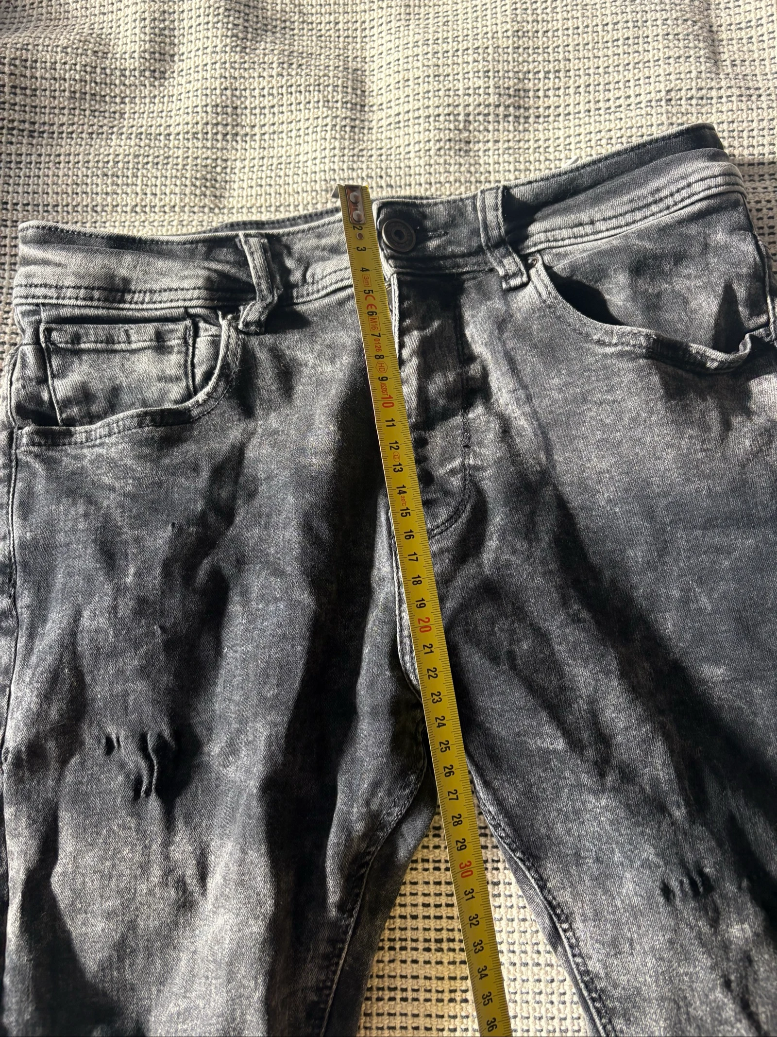 short en jean bershka denim gris délavé bermuda déchiré homme taille 38 m – photo 11